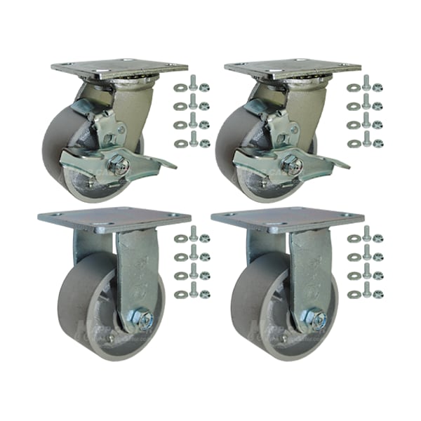 Mapp Caster Tool Box and Job Box Casters, 4" Steel Wheel Casters, 3200 Cap. 146CIRB420TOOLBOX